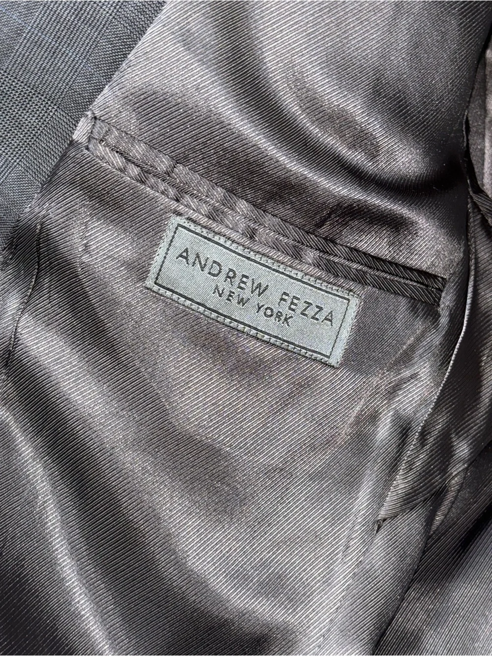 Andrew Fezza Men's Gray Plaid Sport Coat